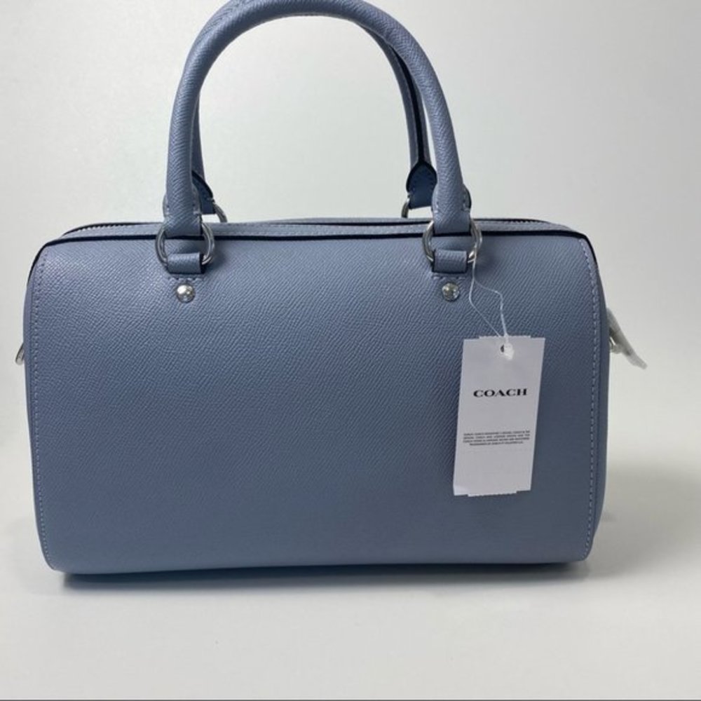 COACH Bag Rowan Satchel Handbag in Twilight Blue - Picture 5 of 11